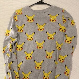 Kids Pikachu Sweatshirt in Gray and Yellow